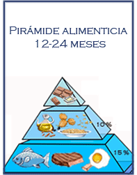 Pirámide alimenticia para niños de 12 a 24 meses